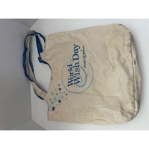 Disney Make A Wish World Wish Day Bag Snap Closure White And Blue
